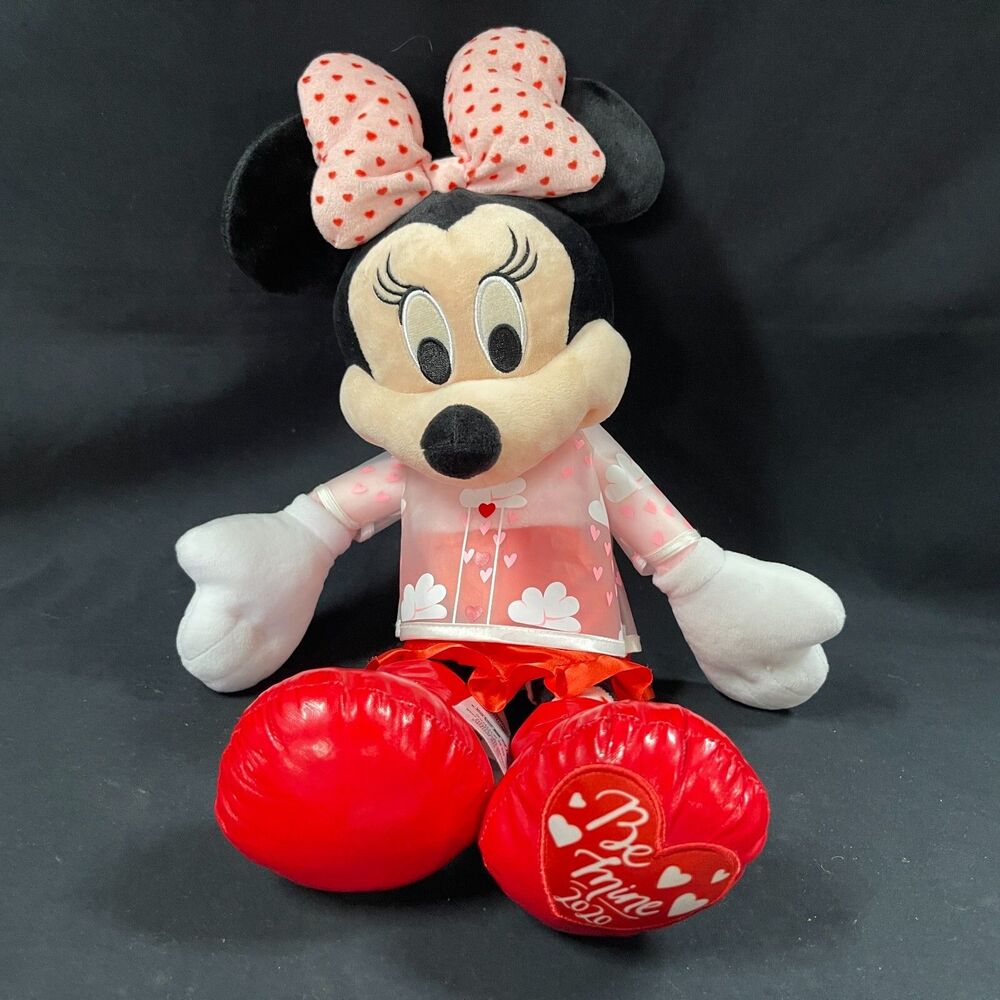 Disney Parks Minnie Mouse 2020 Valentines Plush Toy Be Mine 16”